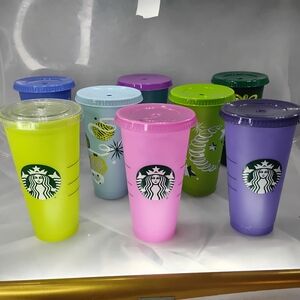 Starbucks Vibrant Reusable Cup Set in Yellow, Pink, and Purple
